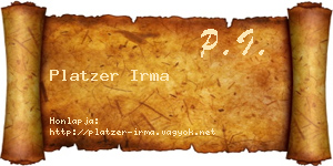 Platzer Irma névjegykártya